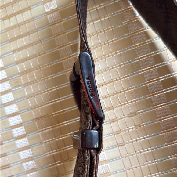 Prada Brown Crescent Shoulder Bag with Textured Fabric - Picture 6 of 6